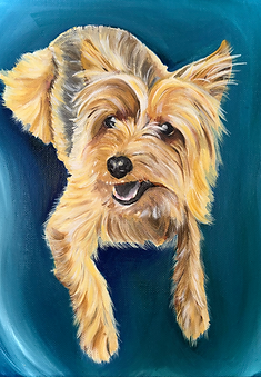 Pintura de perro al oleo