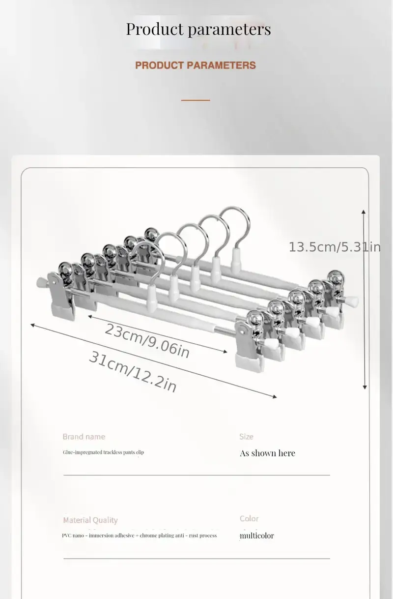 Thumbnail: 10 Pcs Space Saving Skirt Hangers with Clips