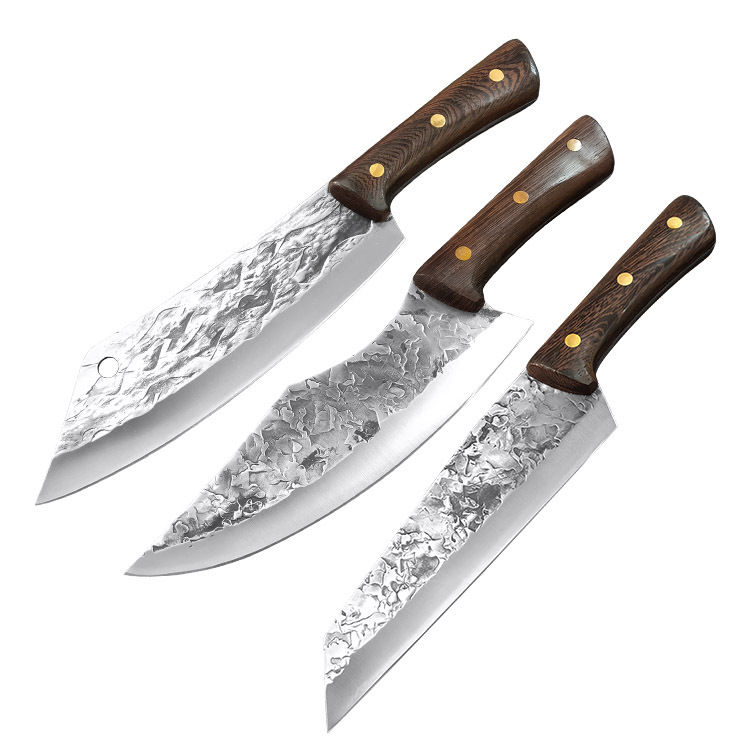 Thumbnail: Forged Hammered Multi-Use Butcher Knife in Stainless Steel