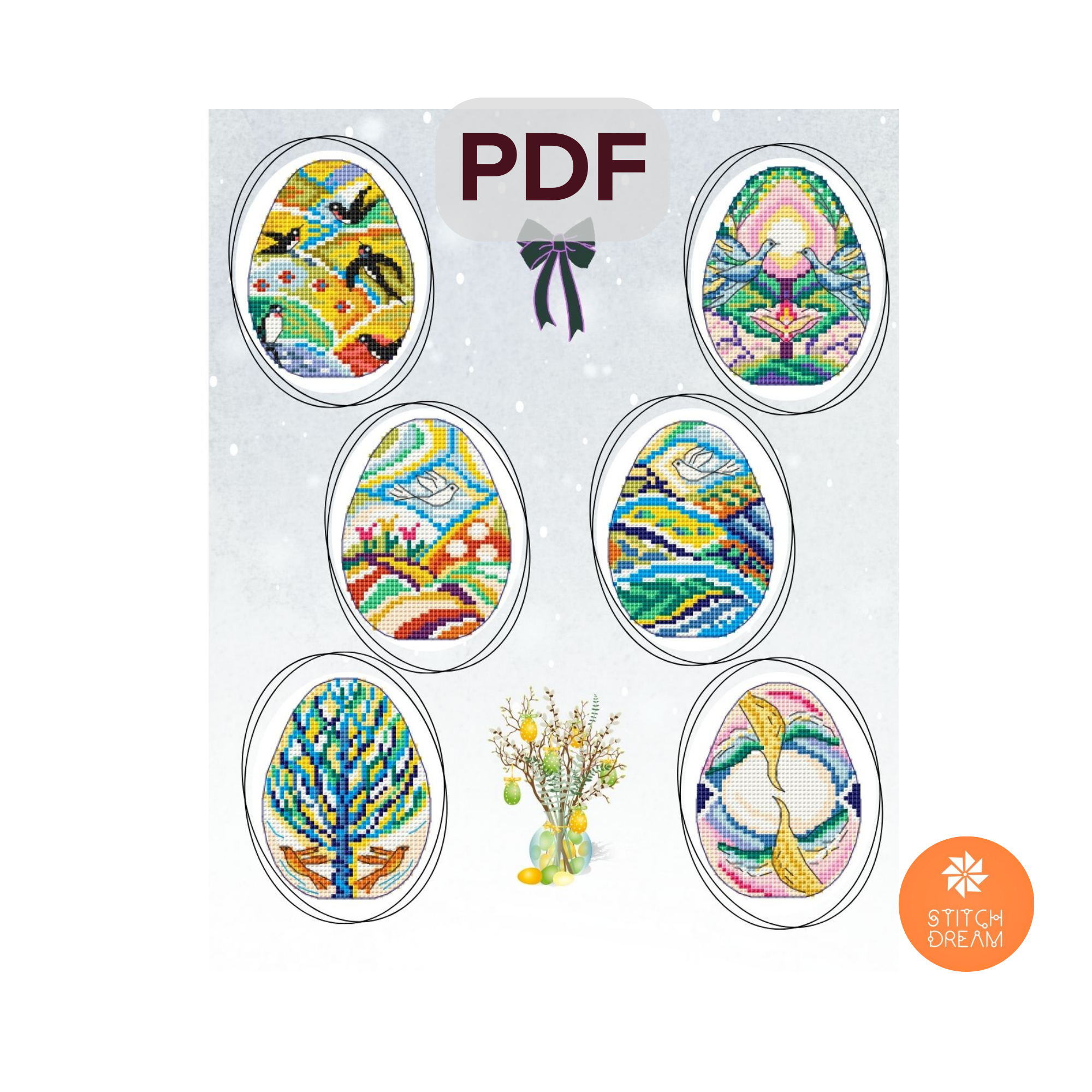 Схема писанки На крилах весни