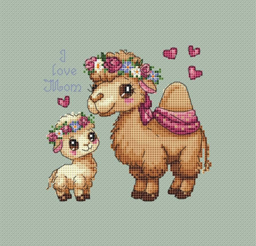 Прев'ю: Схема до Дня матері Верблюжа і мама