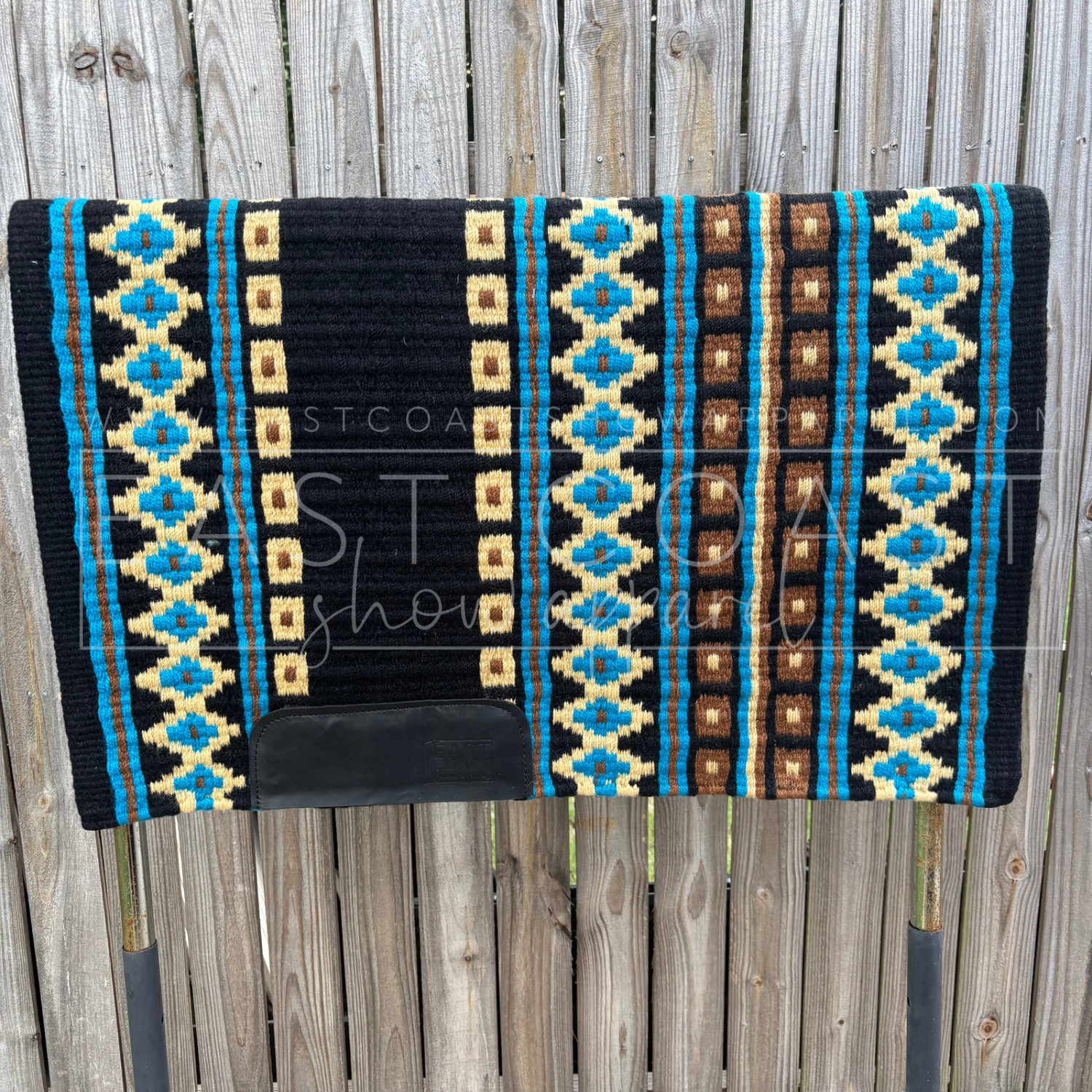 ECSA Premier Saddle Blanket - Black/Chestnut/Turquoise/Seductive Honey