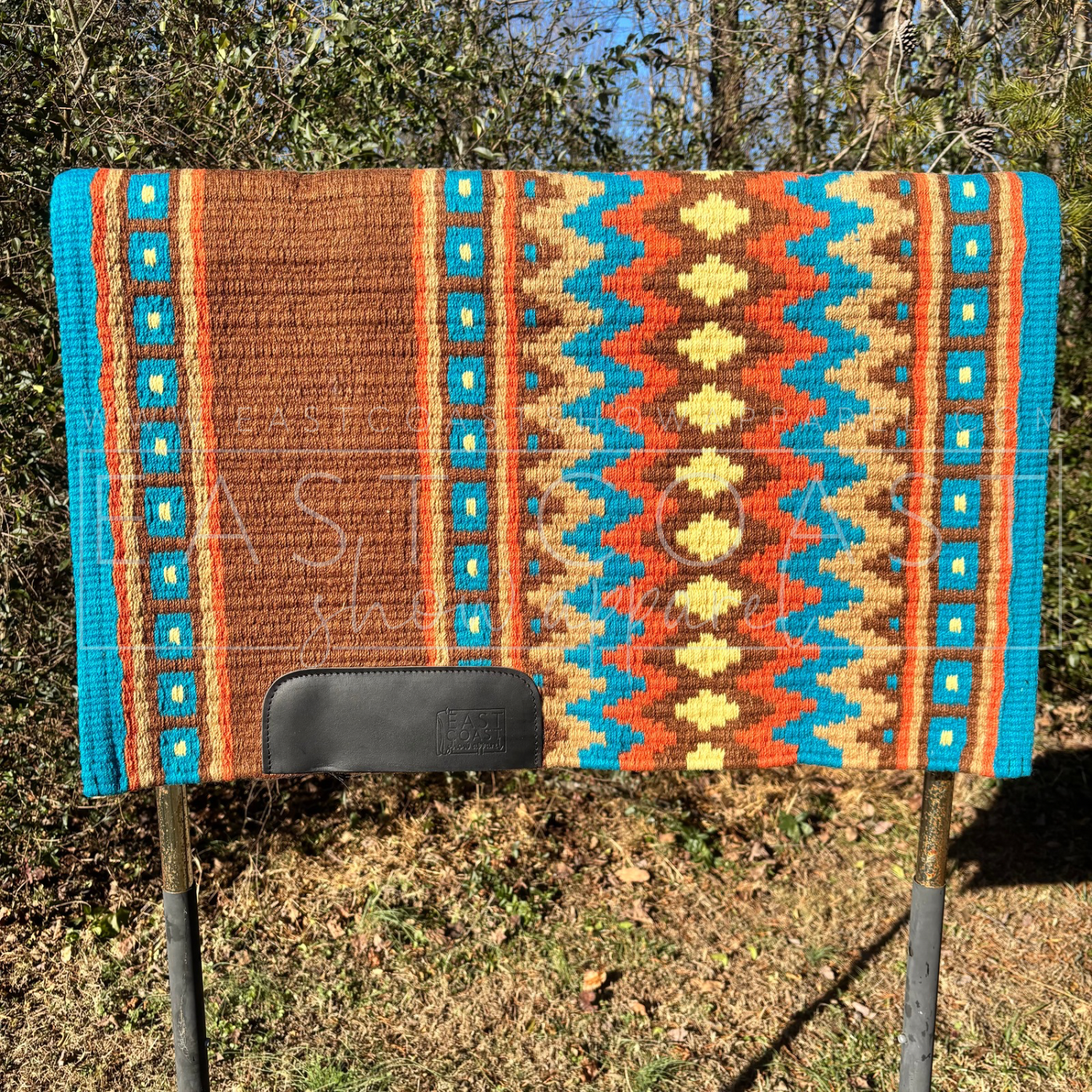 ECSA Premier Saddle Blanket -Show Turq/Chocolate Brown/Tangerine/Lemon Ice/F