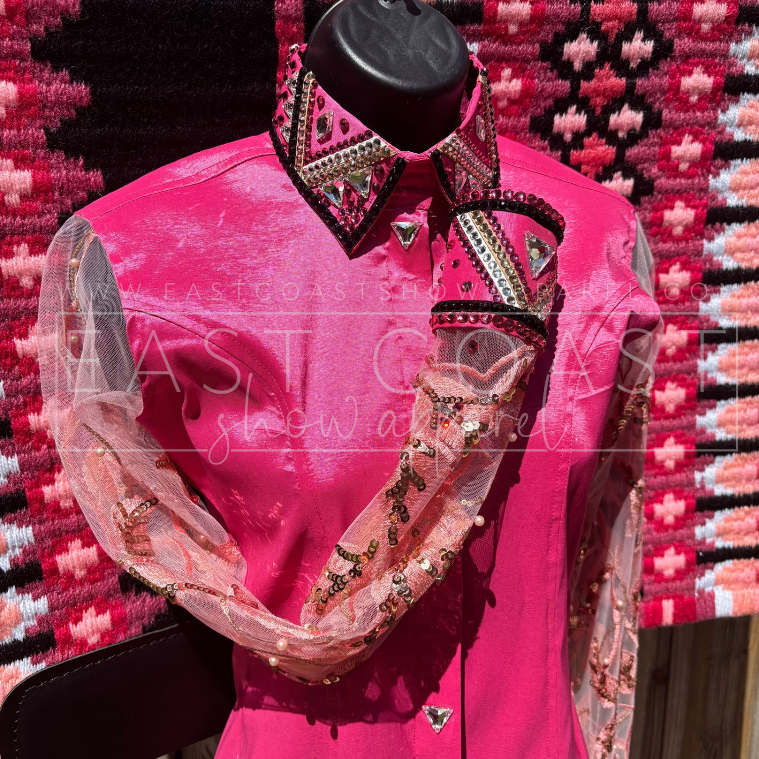 Youth or Ladies Pink & Gold Lace Shirt - XSmall or Youth