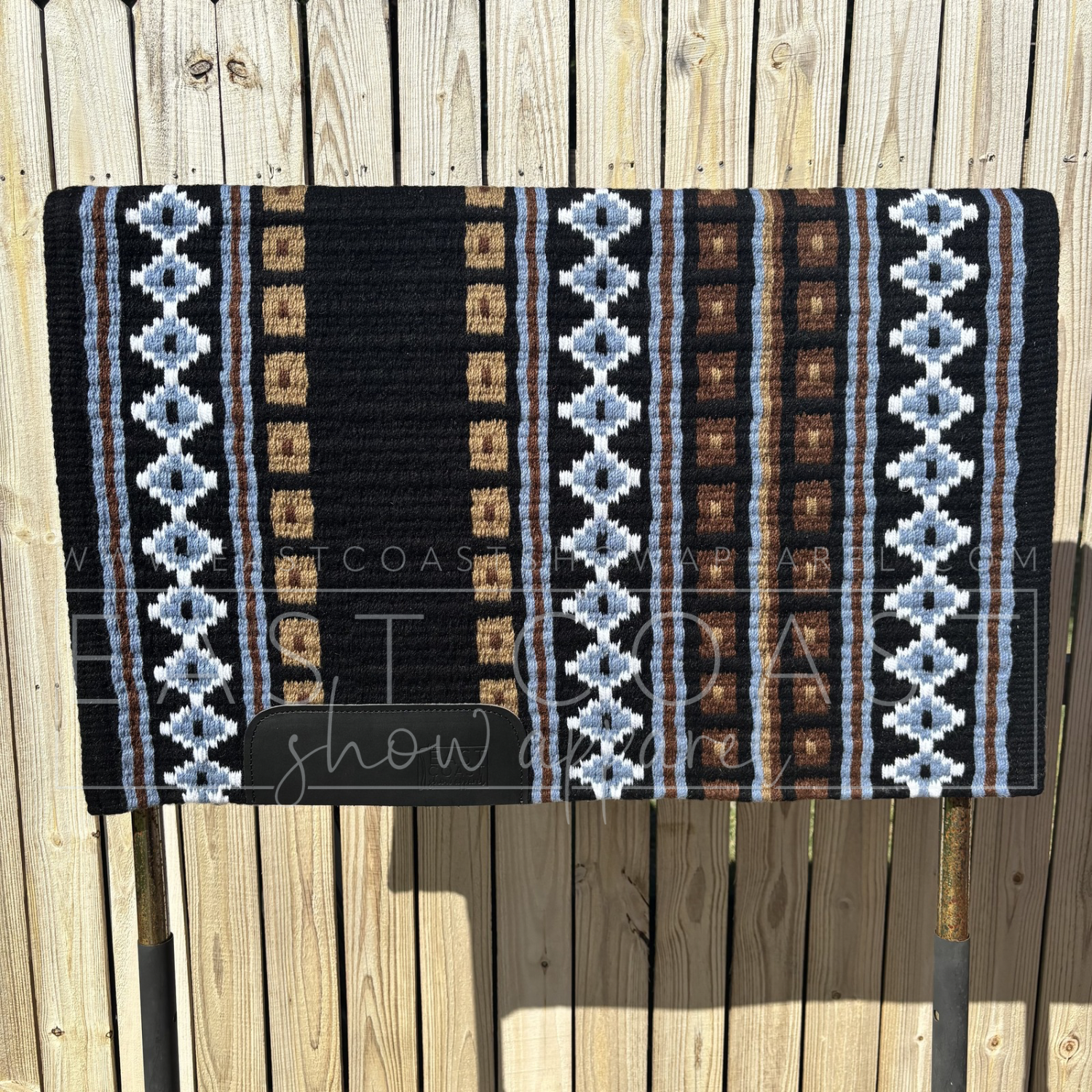 ECSA Premier Saddle Blanket -Black/Chestnut/White/Periwinkle/Fawn