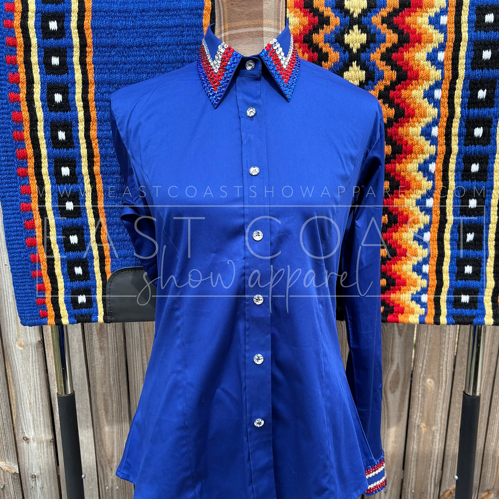 Thumbnail: Ladies Royal Blue Fitted Show Set - Medium