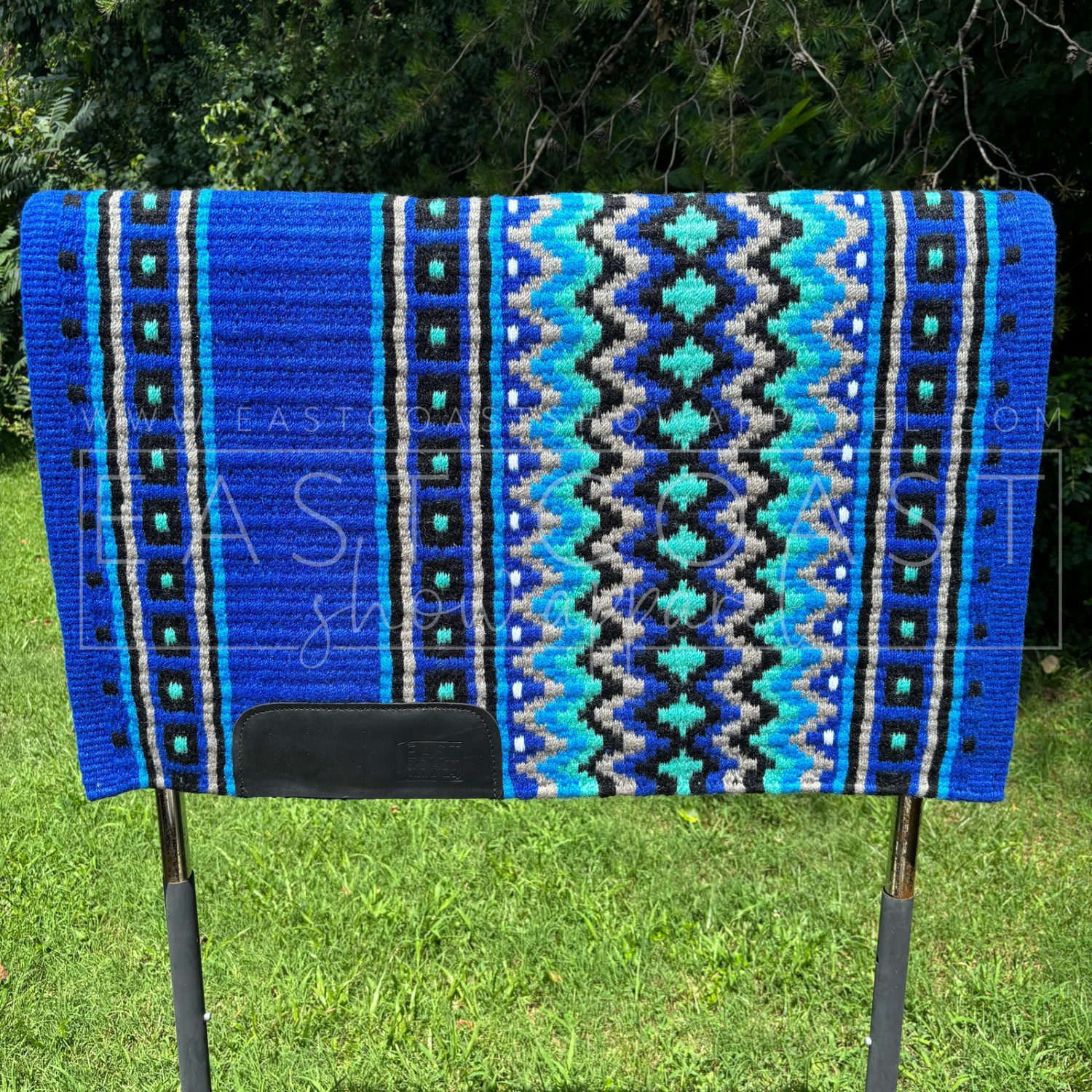 ECSA Premier Saddle Blanket - Royal Blue/Black/Silver Rose/Teal/Turquoise/White