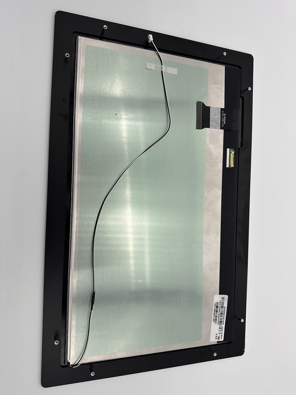 PR166 industrial display module rear housing overview with electronics and mounting interface