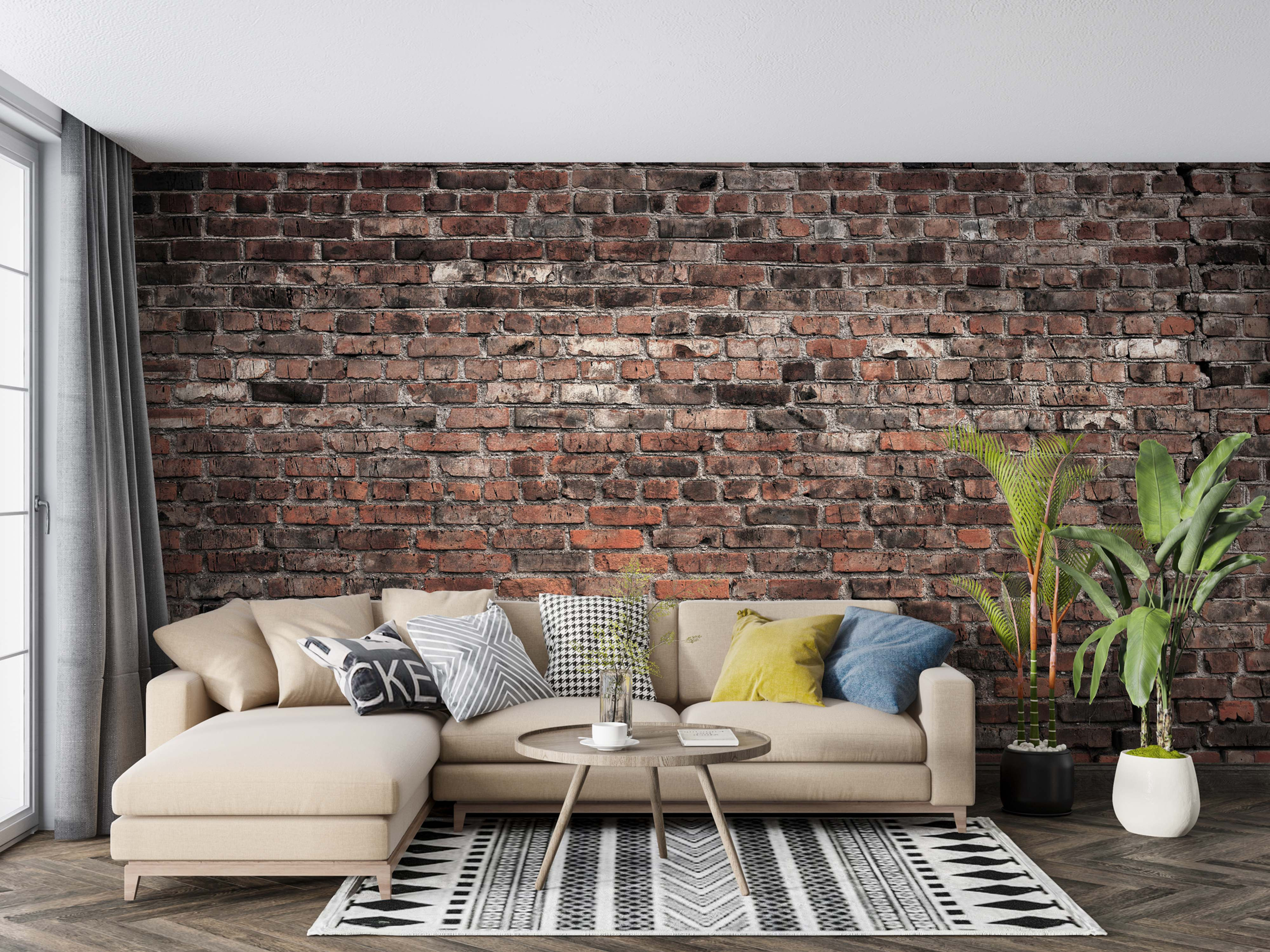 Eskimiş Kırmızı Tuğla Duvar Kağıdı