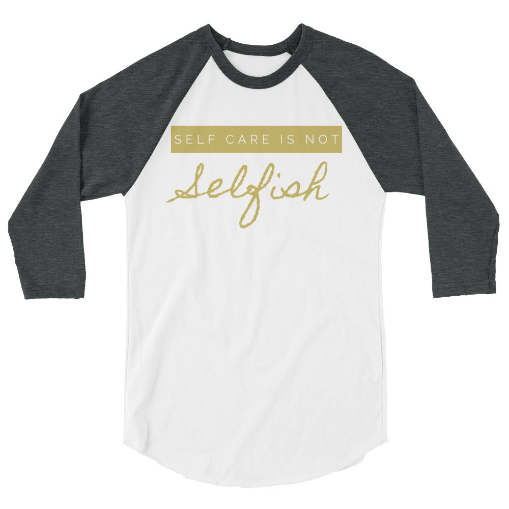 Self Care Red 3/4 sleeve raglan shirt