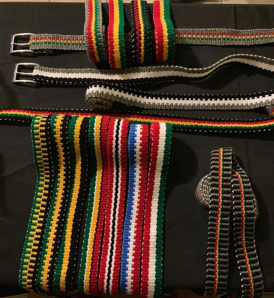 Thumbnail: Rasta Knitted Belt/100% Wool/ 100% Hand made/ Jamaica traditional style