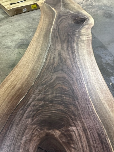 Farmhouse Slab Live Edge Black Walnut Bench