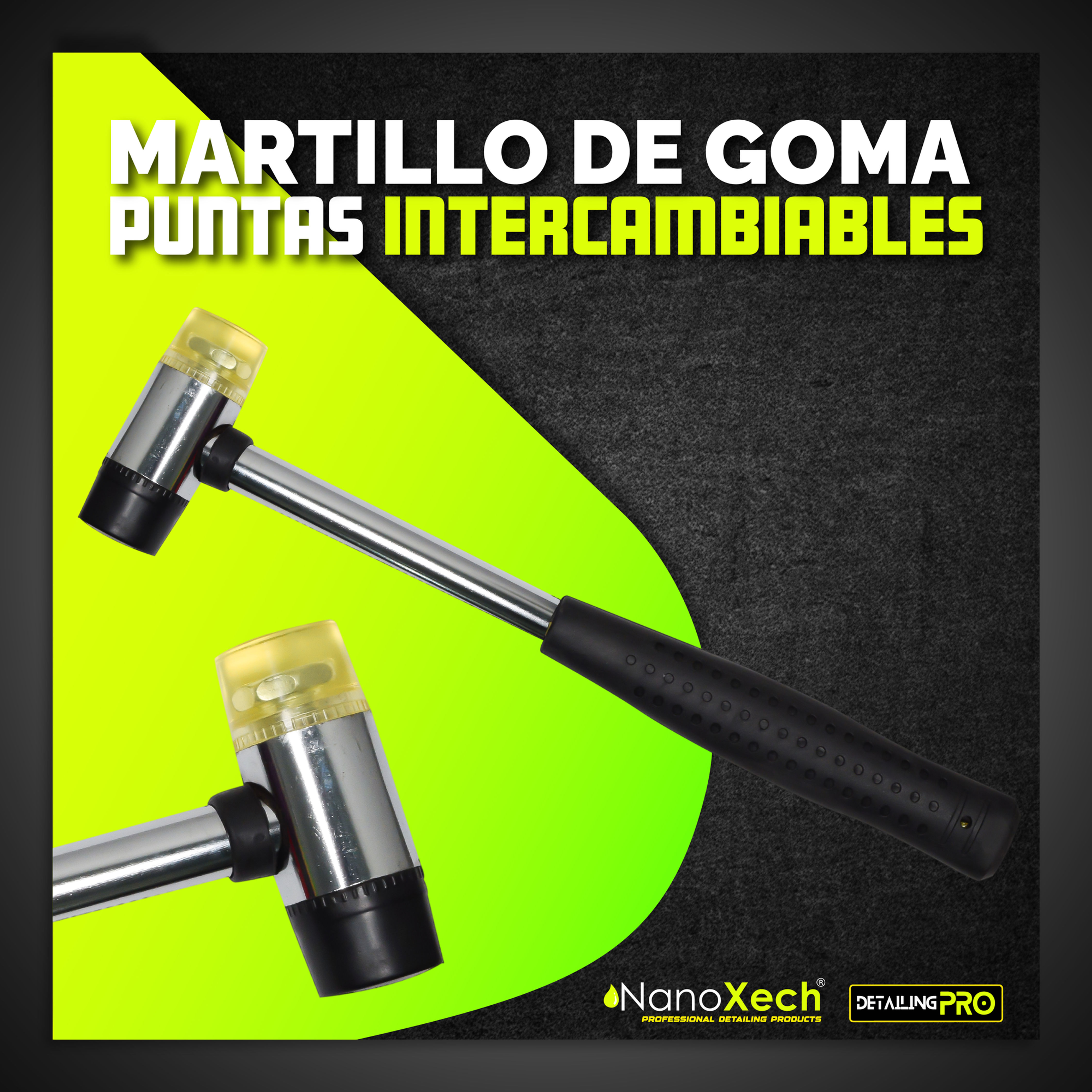 Martillo de goma puntas intercambiables