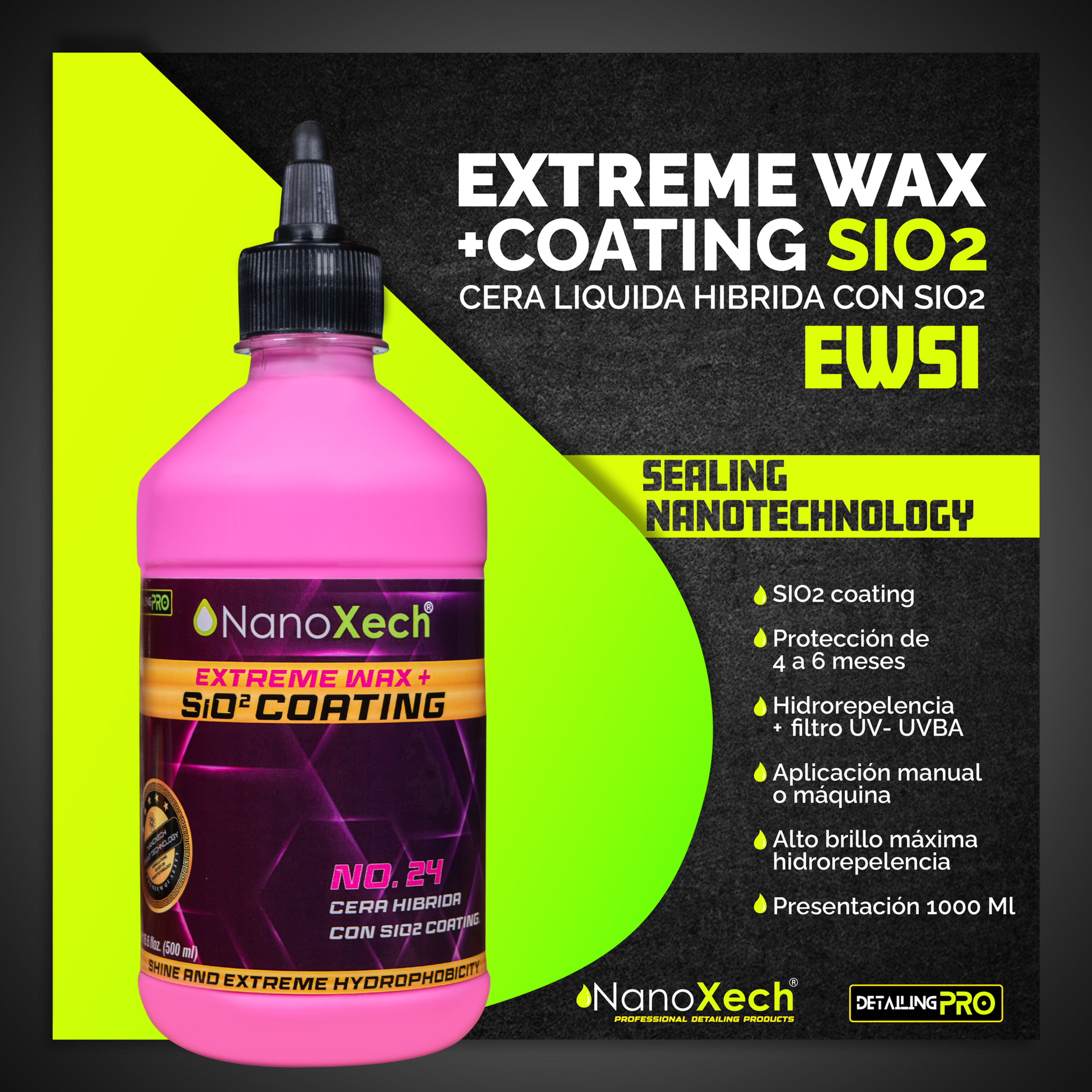 Cera liquida híbrida con sio2 Extreme wax +coating sio2