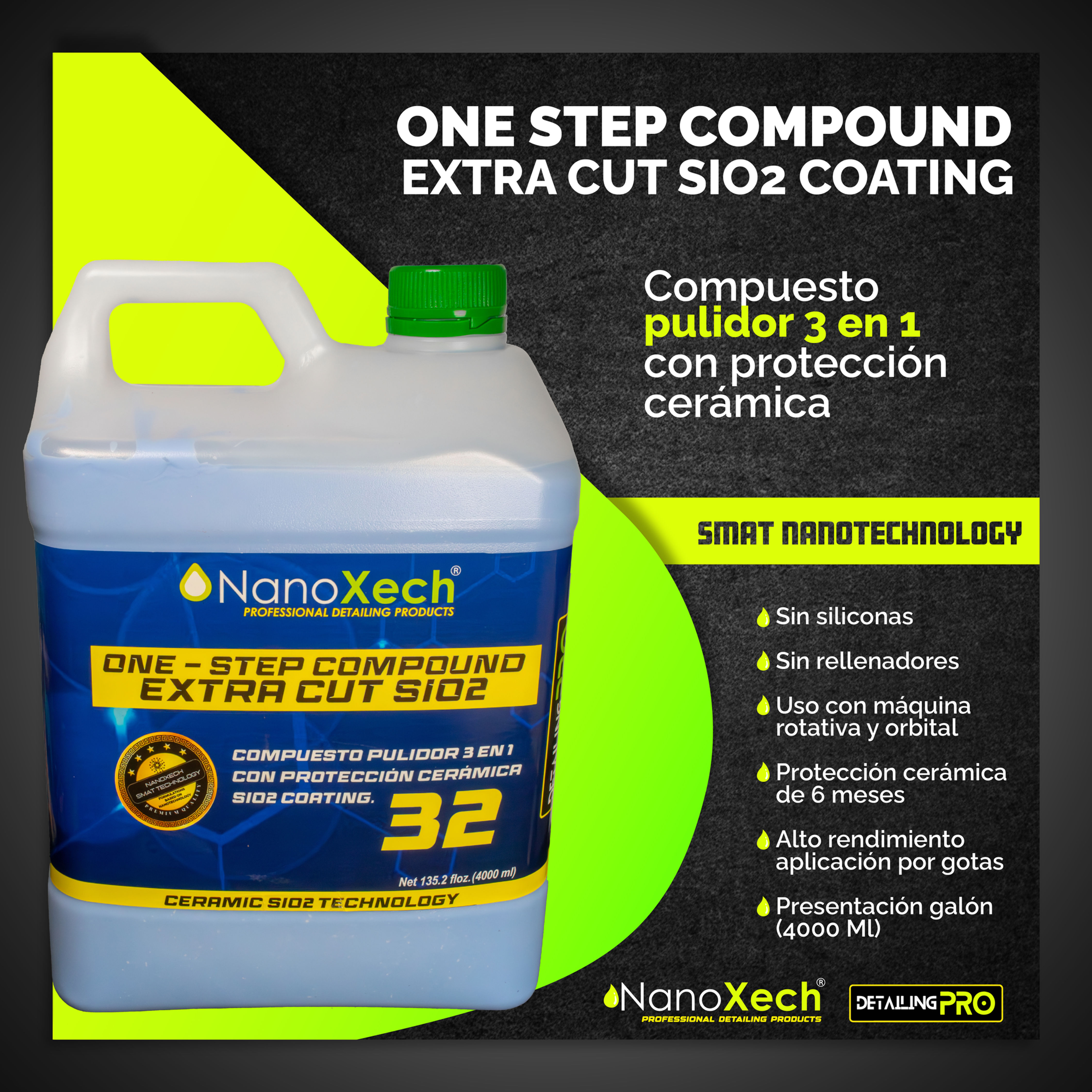 4000 ml Compuesto pulidor 3 en 1con protección cerámica