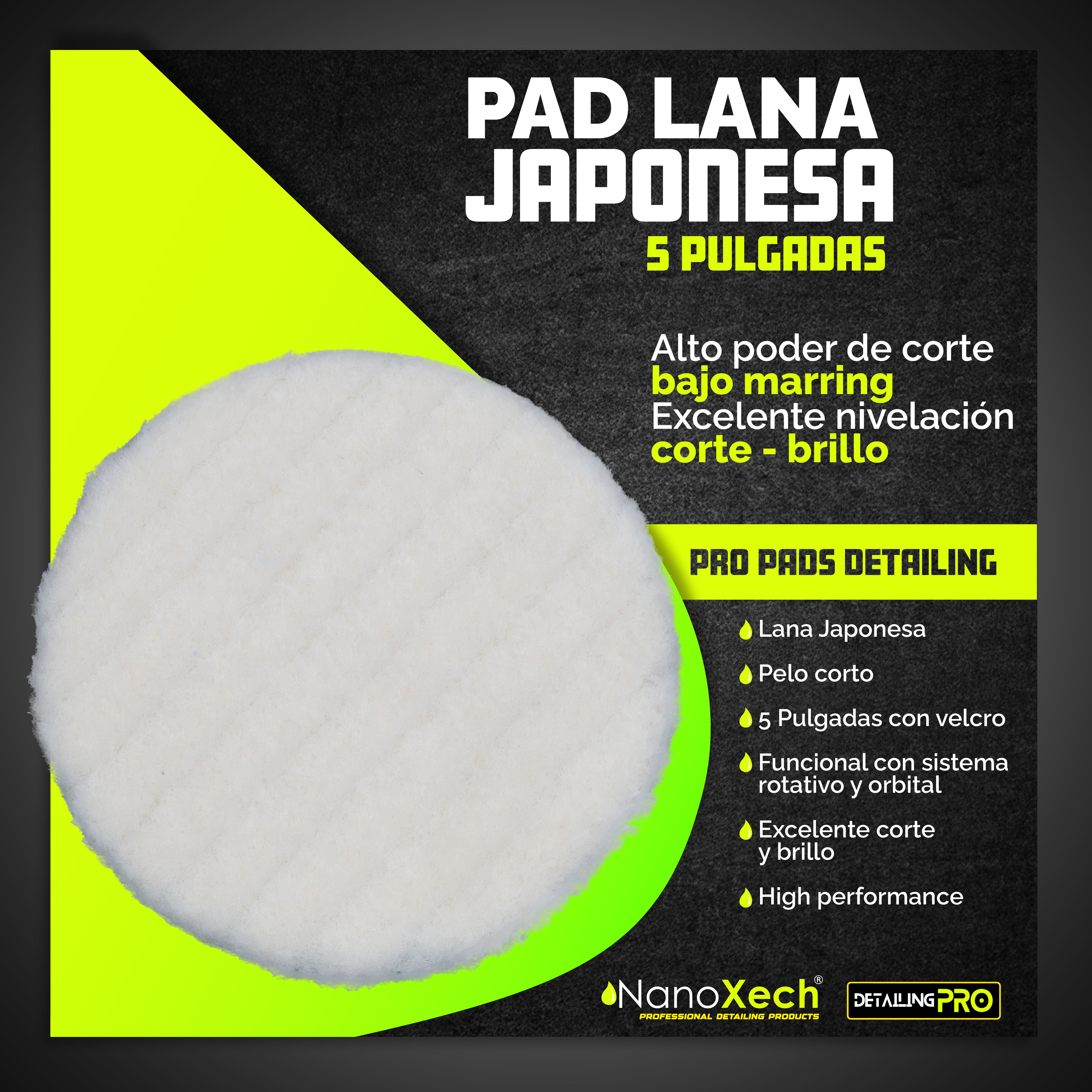 Pad lana japonesa - 5 pulgadas