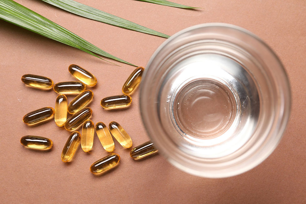 fish oil with a glass of water