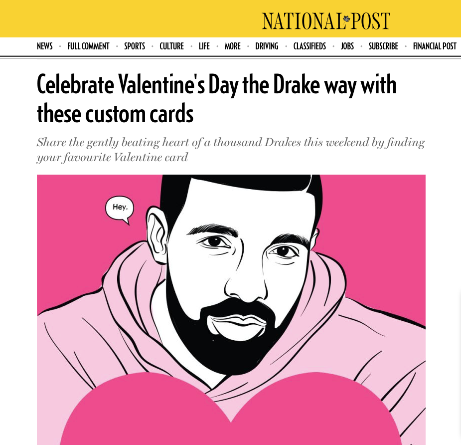 Interactive Drake Valentines