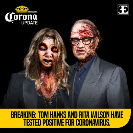 Rita Wilson and Tom Hanks Zombie Portrait
