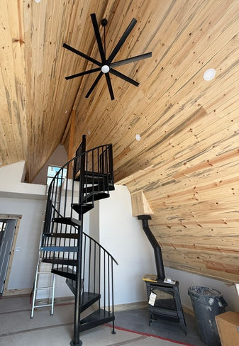 Completed A-frame cabin in the Colorado mountains