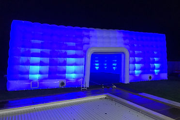 15 mete inflatablecube marquee blue led lighting