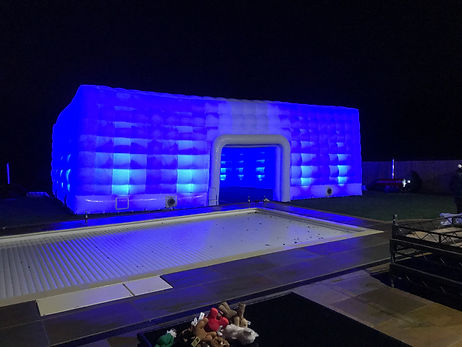 15 metre inflatable cube blue led lighting