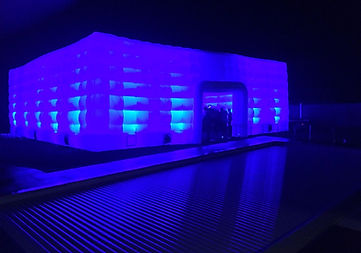 15 metre inflatable cube blue led lighting