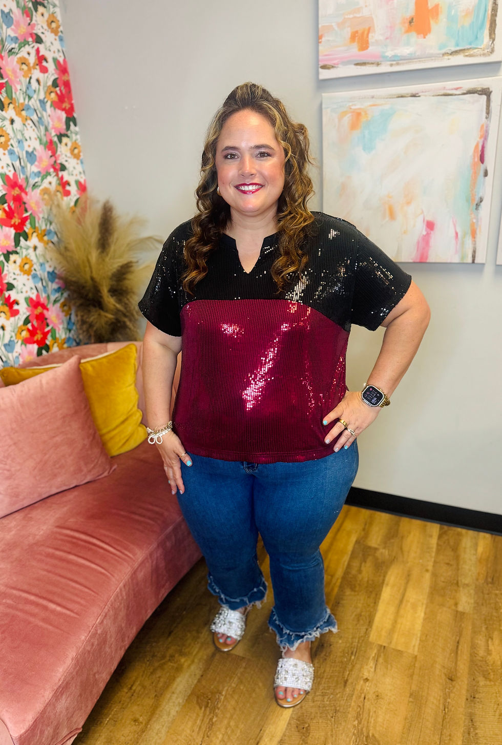 Diane Garnet And Black Top