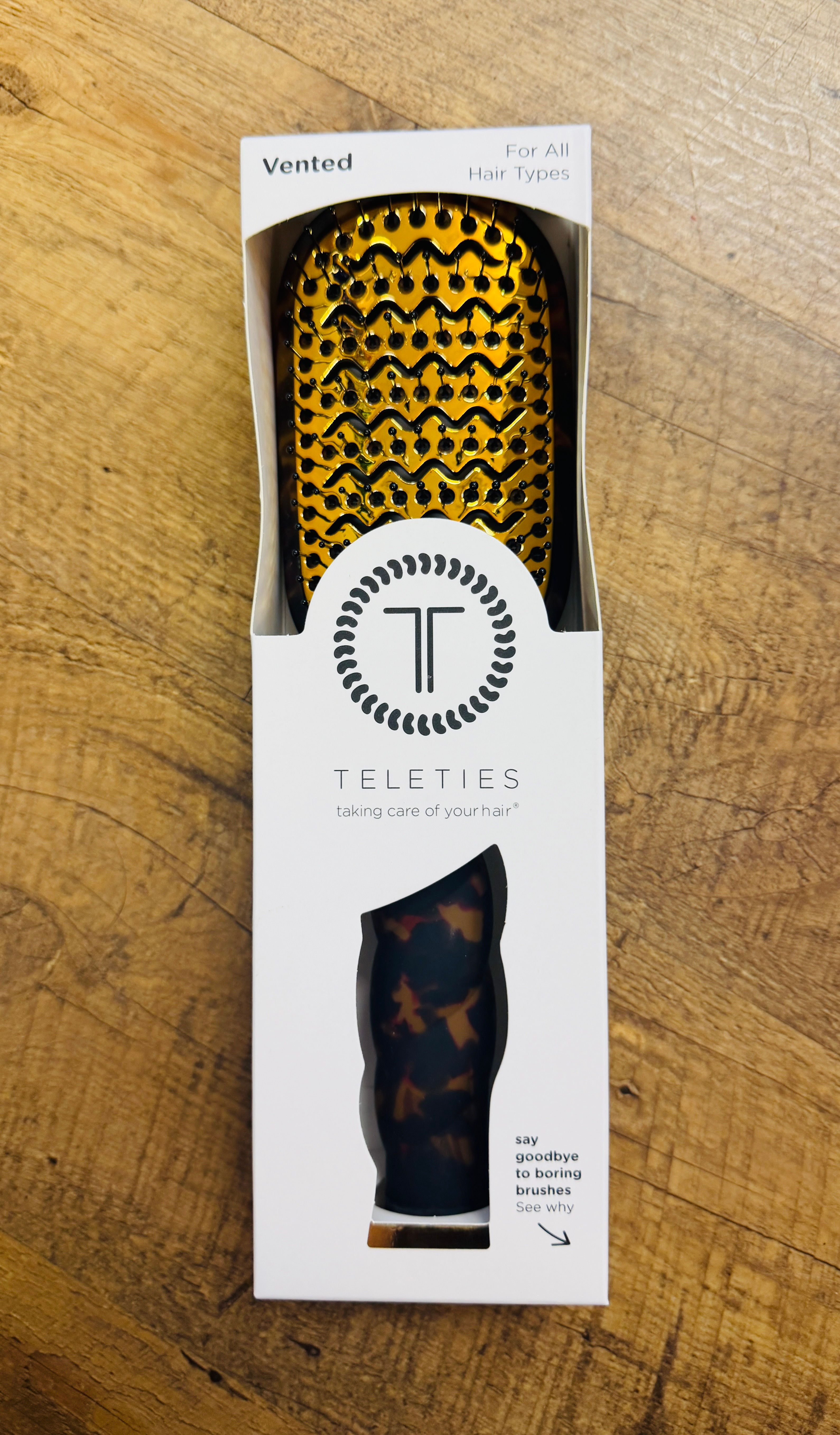 Teleties Vented Hairbrush- Tortoise