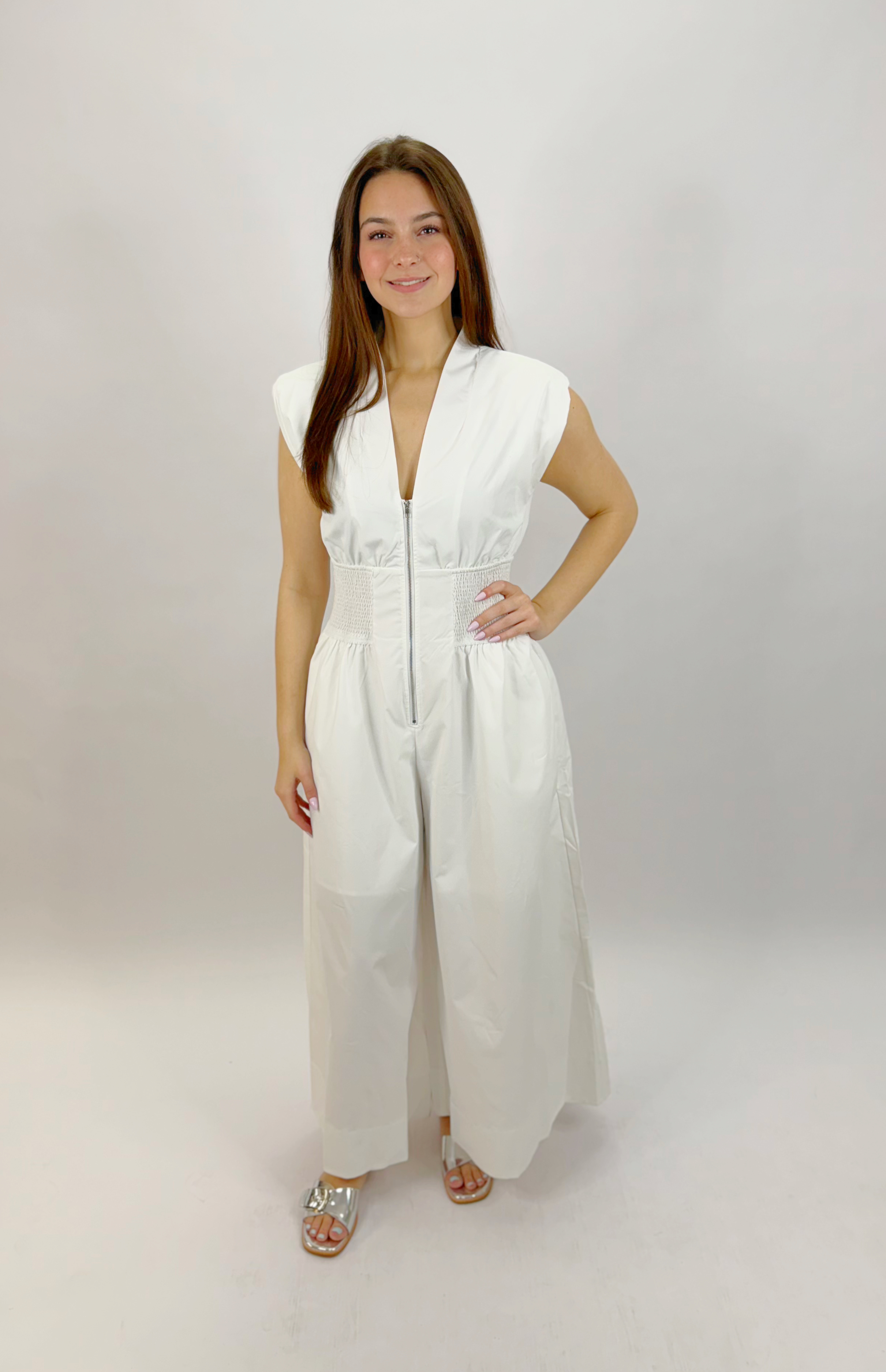 Boss Lady White Jumpsuit