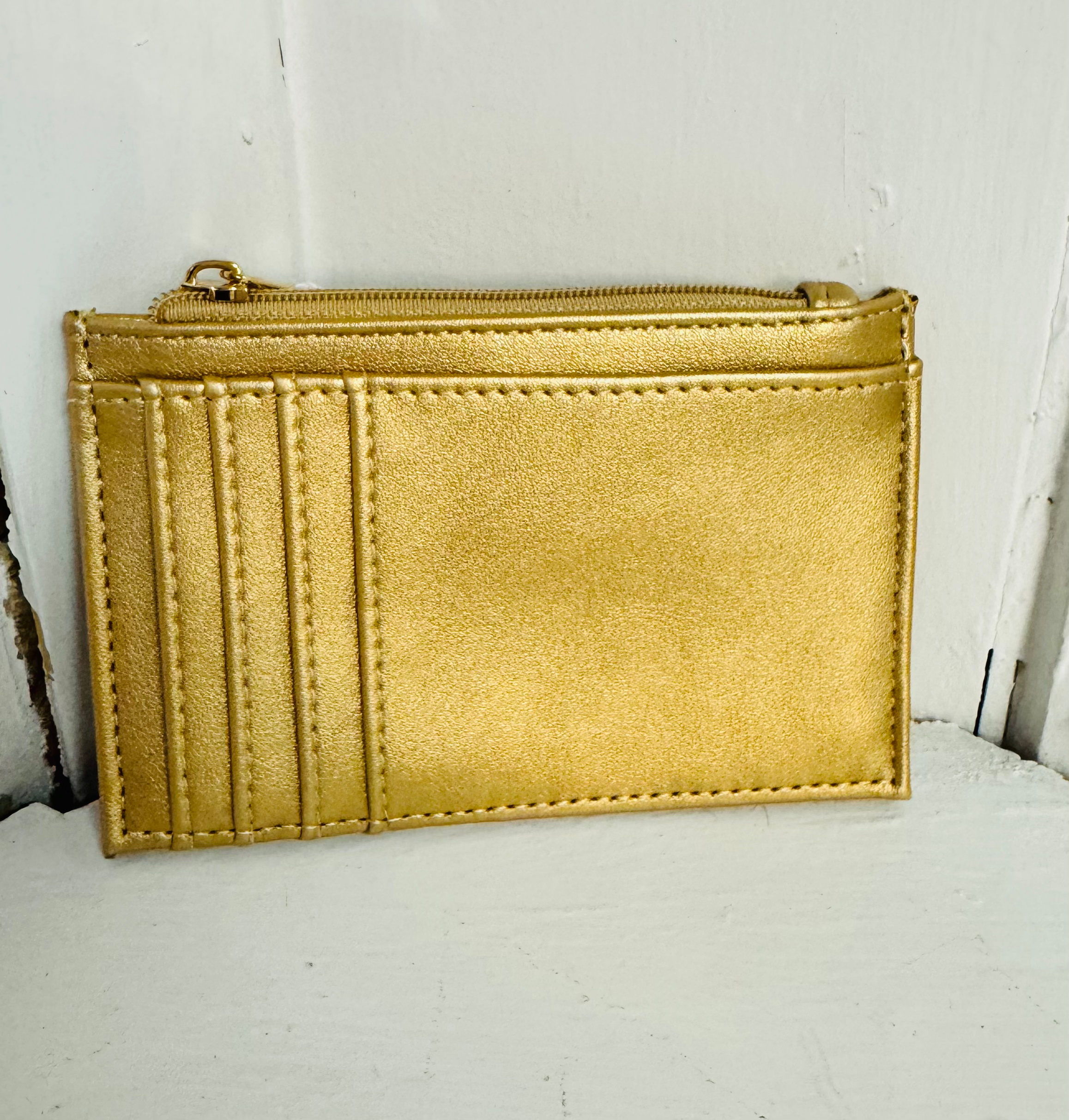 Molly Zip Card Holder Gold