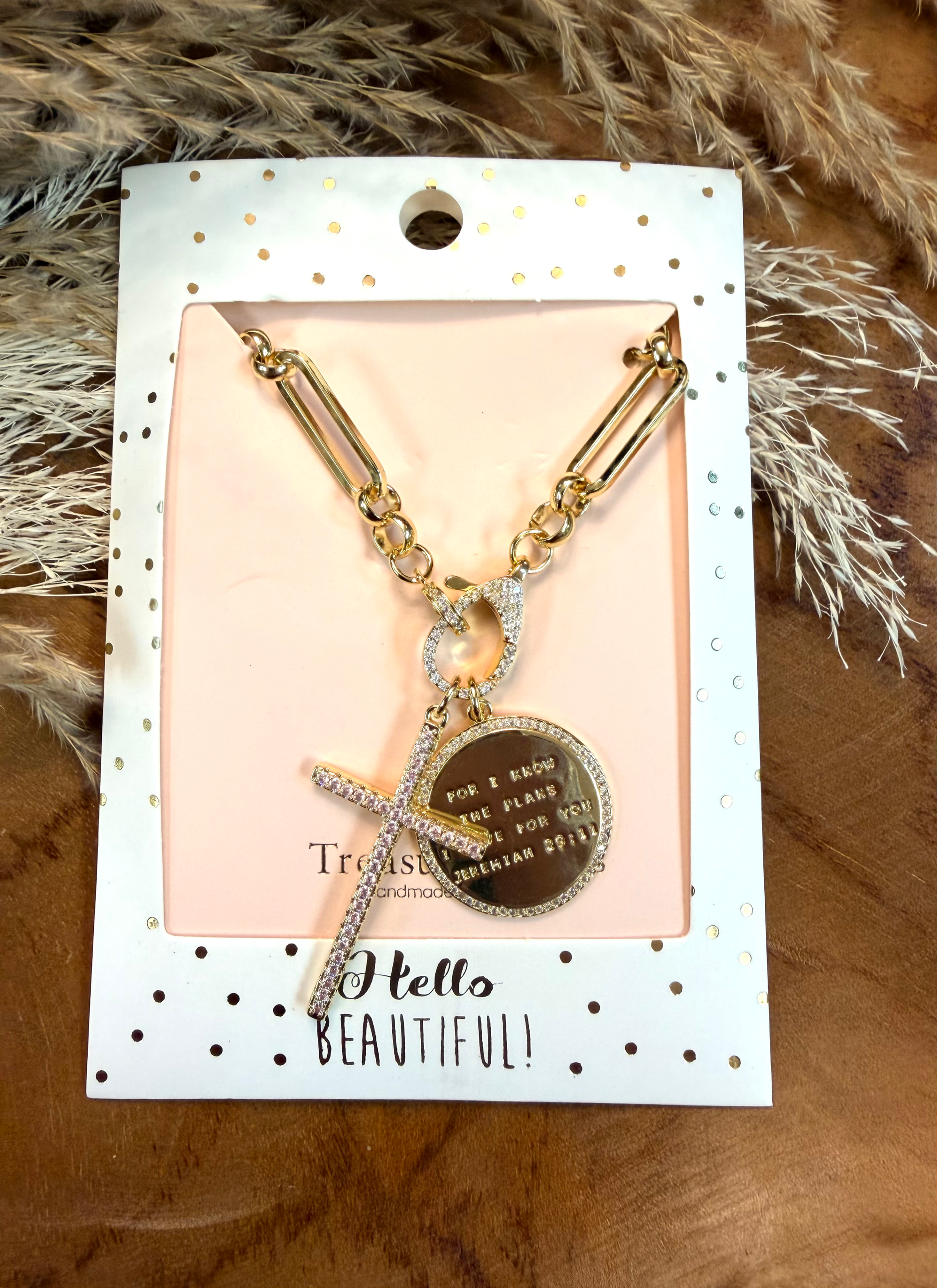 Jeremiah 29:11 Gold Cross Necklace