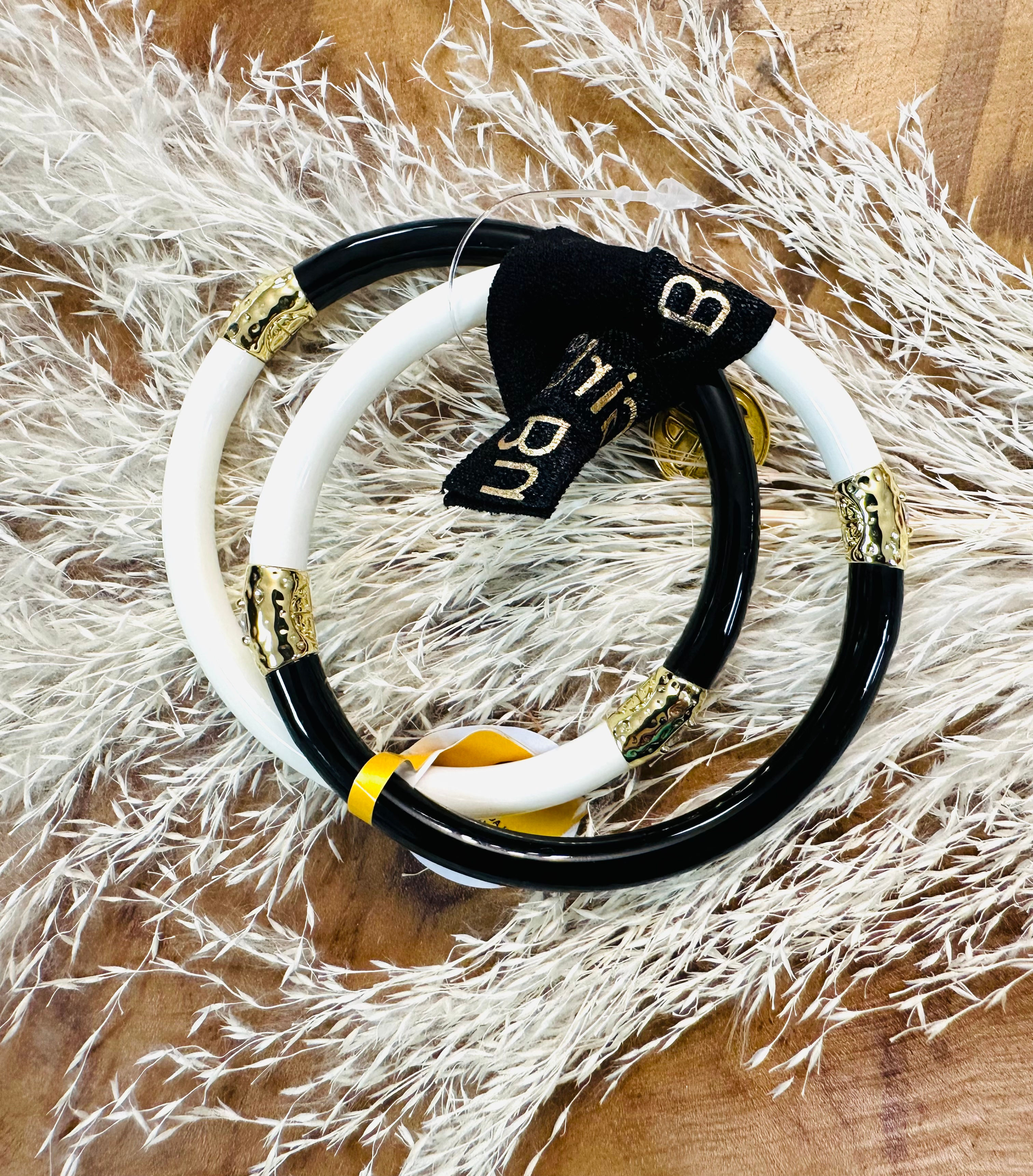 BG- Yin & Yang All Weather Bangles- Black\Ivory
