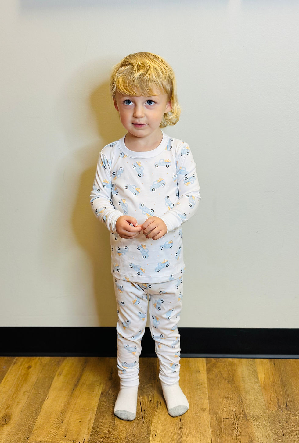 Pumpkin Patch Fun Pajamas- Light Blue