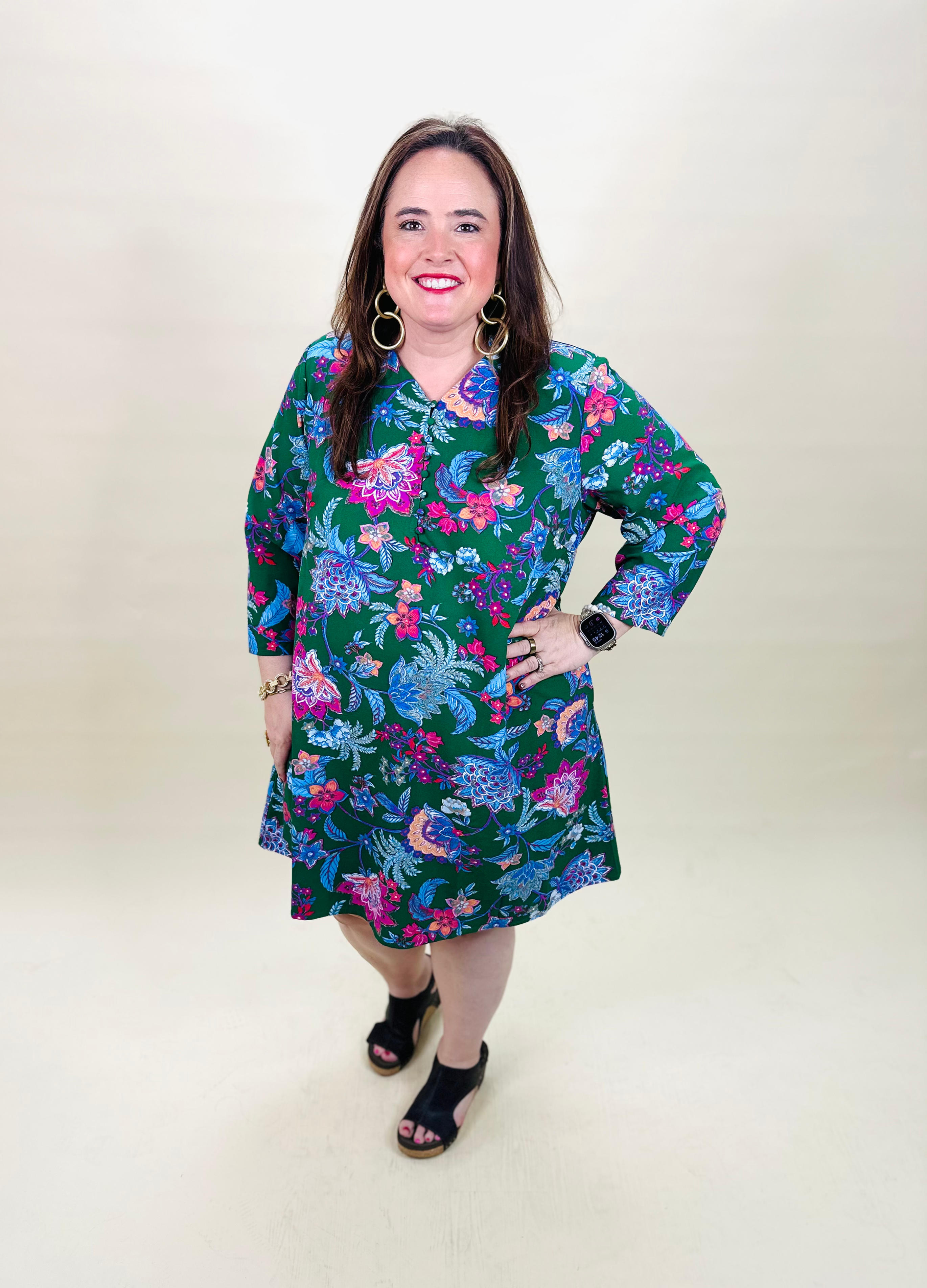 Elara Floral Ruelle Ruffle Dress