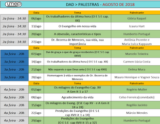 Veja a agenda de palestras públicas de Agosto na Umep