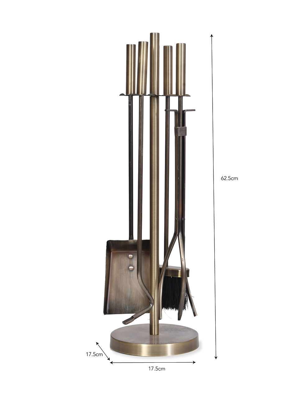Thumbnail: Luxury fireplace accessories in antique brass finish