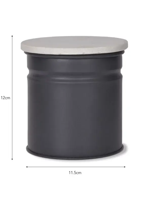 Carbon steel kitchen canister with marble lid