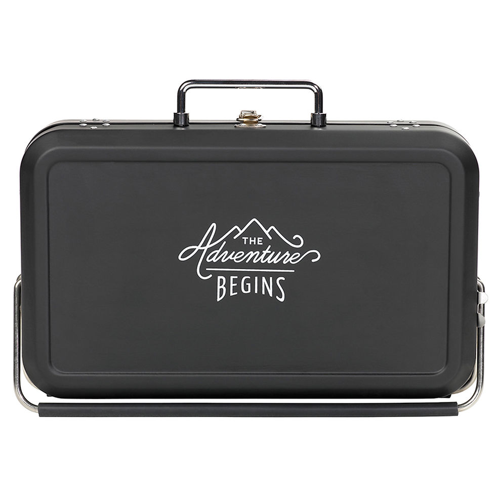Thumbnail: Black suitcase style BBQ for camping and outdoor cooking Gentlemen's Hardware portable outdoor barbecue