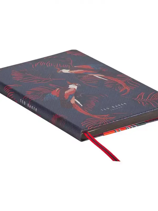 Ted Baker A5 notebook with parrot print cover and ribbon bookmark