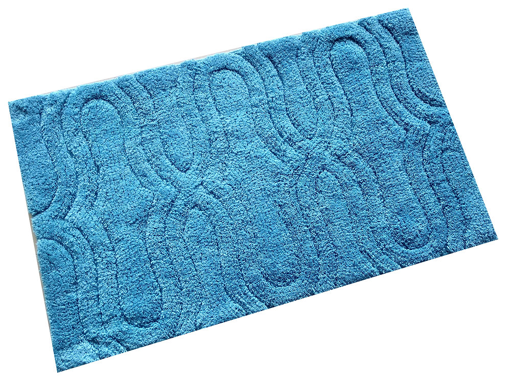 Tappeto Bagno Torino In Spugna Di Cotone 60x120 Cm - Azzurro