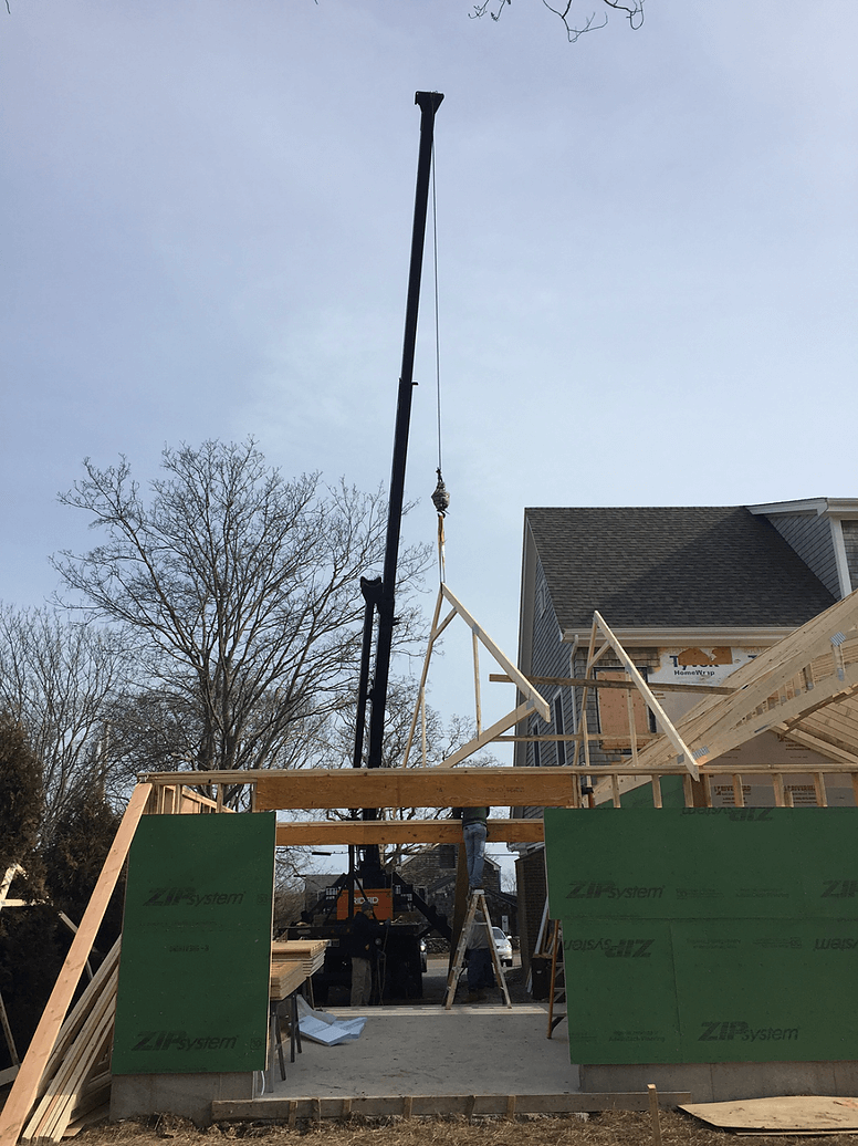 Truss job with crane