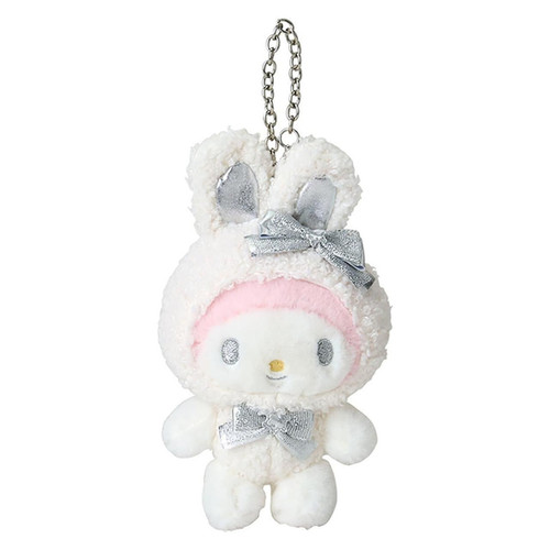 Sanrio My Melody Fluffy Snow Rabbit Plush Bagchain | Akiba House