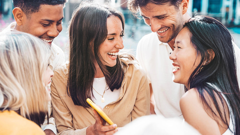 Person with ADHD enjoying friends