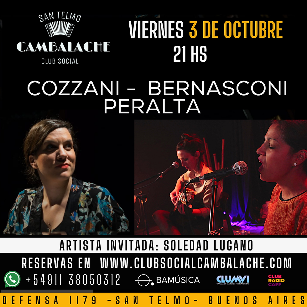 VIERNES 3 DE OCTUBRE - 21 HS - MUSICA LATINOAMERICANA