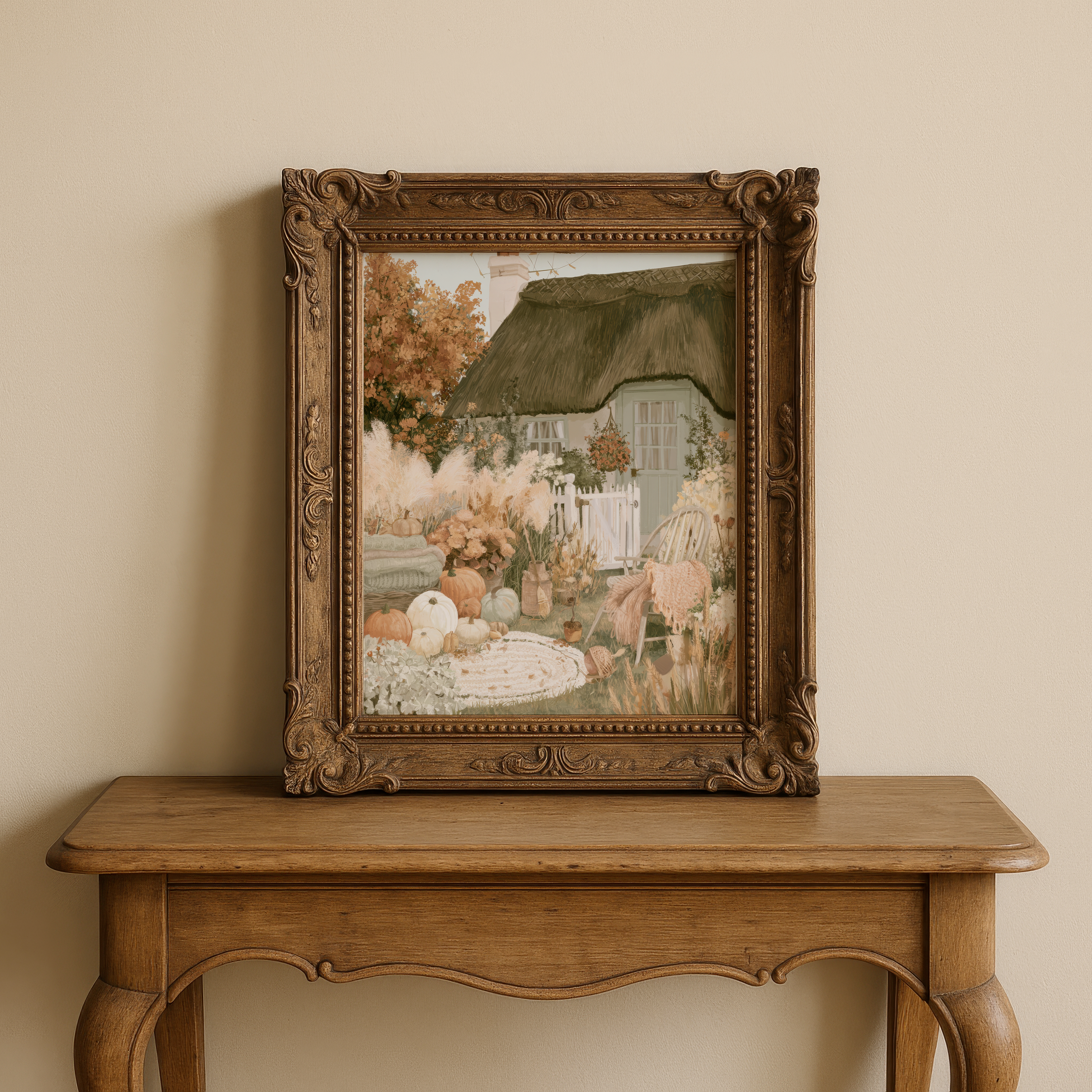 Cozy Autumn Cottage Art Print