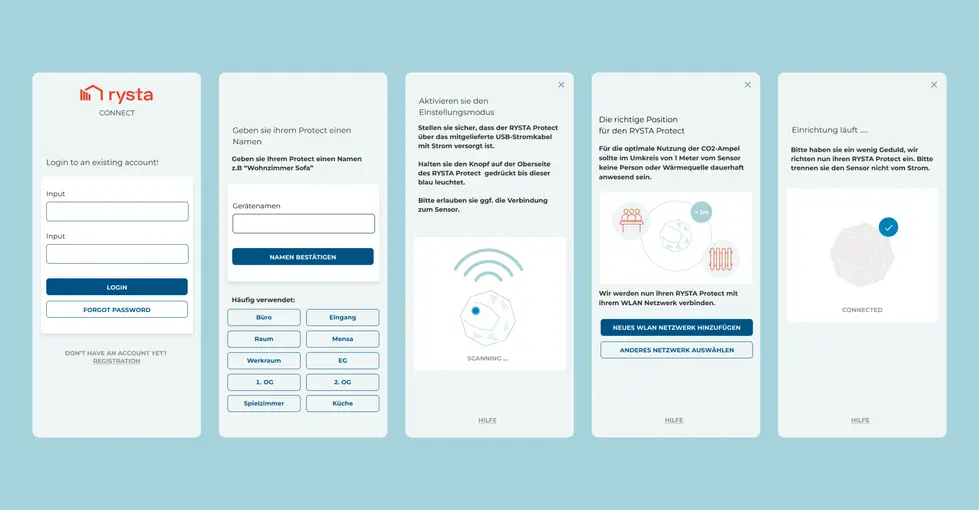 Rysta Corporate Identity App Entwicklung UX Design