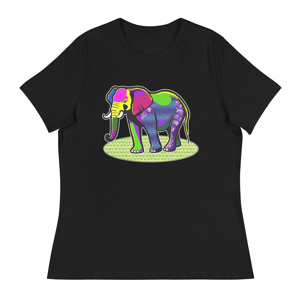 Thumbnail: Florescent Elephant Women's T-Shirt KCAN005