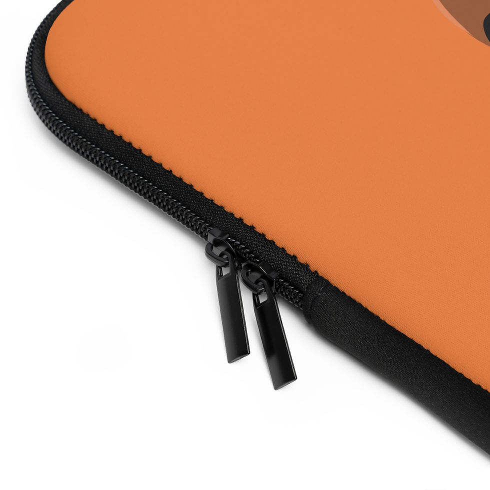 Thumbnail: Afro Puff Profile Laptop Sleeve — Bold Orange Retro Portrait Protective Sleeve
