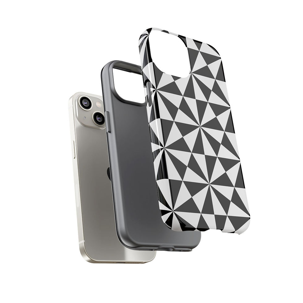 Thumbnail: Geometric Black & White Phone Case — Modern Pinwheel Pattern Tough Case